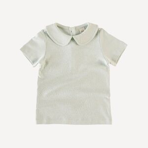 NWT 3T Kate Quinn Organics Short Sleeve Peter Pan Tee Shirt Misty Blue Pastel